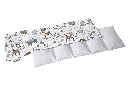 Medi Partners Kirschkernkissen Mikrowelle 60x20cm Körnerkissen groß Wärmekissen 800g 100% Baumwolle 5 kammern abnehmbarer Bezug - Kirschkernkissen nacken schulter Kältetherapie (Reh)