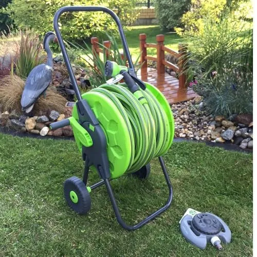 Lime Edition 7 tlg. Schlauchwagen-Set, Gartenschlauch 50m 1/2