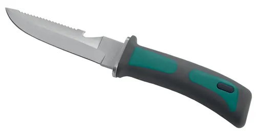 Seac Tauchermesser BAT grün Edelstahl AISI 420 12-cm-Klinge gezahnt Leinencutter