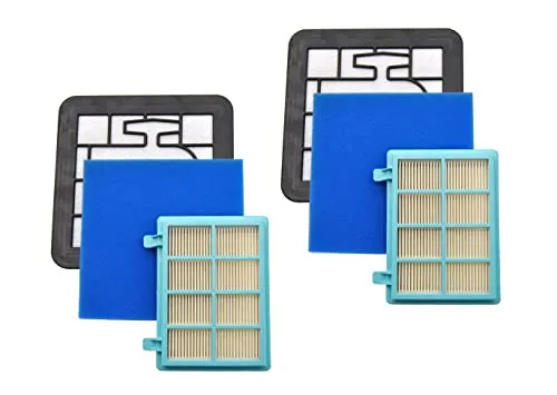 2x Filter Set geeignet für Philips PowerPro Staubsauger: Compact FC9331, FC9332, FC9334, PowerPro Active FC9550, FC9555, FC9556, Alternative für das Original: Philips FC8010/02, Hepa 13 Filter