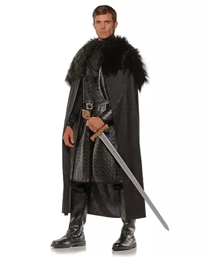 Mittelalter Umhang mit Kunstfell schwarz von Horror-Shop