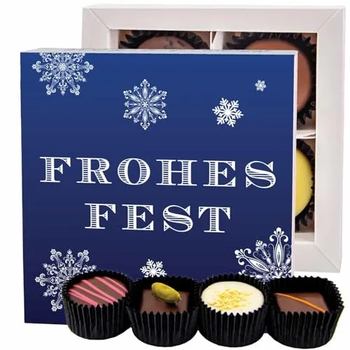 Hallingers Manufaktur Pralinen Weihnachten Geschenk handgemacht ohne Alkohol aus Edelkakao Schokolade - Made in Germany
