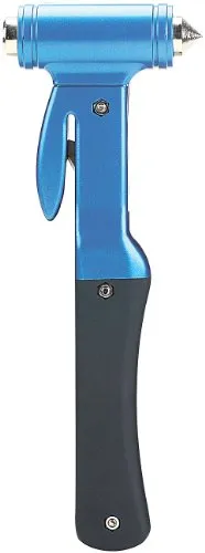 Lescars Notfallhammer 2in1: Kfz Nothammer mit Gurtschneider - Pannenwerkzeugset für Autosicherheit mit stumpfer und spitzer Schlagfläche sowie integriertem Gurtschneider für schnelle Rettung im Notfall.