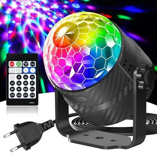 Gobikey Discokugel – 360° Rotierendes Musiklicht mit Fernbedienung - Erlebe 15 RGBP Lichteffekte mit der Gobikey Discokugel. Ideal für Partys, Geburtstage und mehr. Mit 8 Helligkeitsstufen und Musiksteuerung für die perfekte Atmosphäre.