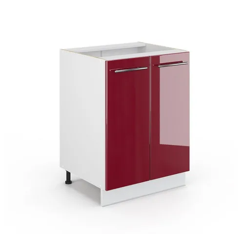 Vicco Unterschrank Fame-Line 60 cm, Bordeaux Hochglanz/Weiß in rot von Vicco