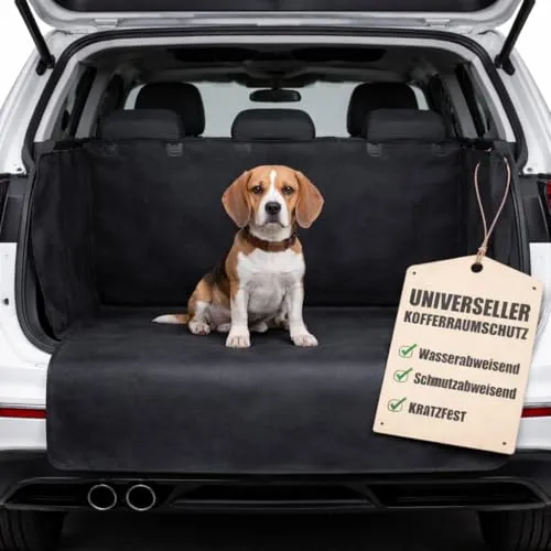 BigDean Kofferraumschutzdecke für Hunde mit Seiten- und Ladekantenschutz - Robuste Kofferraumdecke aus 600D Oxford-Gewebe, ideal für Tierbesitzer. Schützt vor Schmutz und Kratzern, universell passend und leicht zu reinigen.