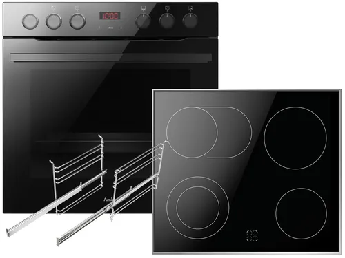 Amica EHCX 933 130 S Set Einbauherd + Glaskeramikkochfeld - Herdsets mit 9 Backofenfunktionen und Steam Clean für einfache Reinigung, inklusive 1-fach Teil-Teleskopauszug und Restwärmeanzeige – ideal für moderne Küchen.