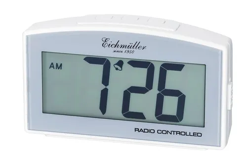 Funkwecker Wecker Alarm Digital mit Schlummer Funktion weiß