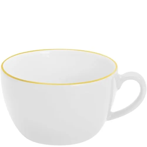 KAHLA 204708A69969C Pronto Line Cappuccino-Obertasse 0,25 l Line sunny yellow | Kaffeetasse mit gelber Linie aus Porzellan