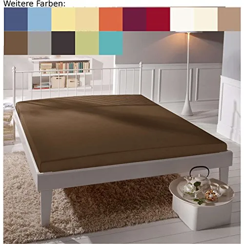 Formesse Spannbettlaken Bella Donna Elastic-Jersey-Stretch - Größe 120x200 cm bis 130x220 cm - Spannbetttücher aus 97% Baumwolle und 3% Elasthan, Oeko-Tex Standard 100, exzellente Passform auch für hohe Matratzen, waschbar bis 60°C und trocknergeeignet.