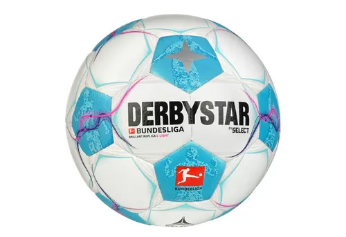 Derbystar BUNDESLIGA BRILLANT REPLICA S-LIGHT V24 - Freizeitball für Kinder - Bälle - Jugend-Freizeitball mit weichem Ballkontakt und reduziertem Gewicht (ca. 290 g), ideal für E- und F-Jugend sowie Bambini. Offizieller Replica des Bundesliga Brillant APS 2024/25.