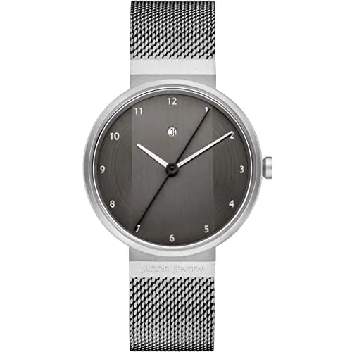Jacob Jensen Herren-Uhren Analog Quarz One Size Grau, Silber 32018752