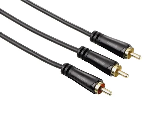 Hama HQ 7,5m Subwoofer-Kabel 2x Cinch-Stecker auf 1x Stecker Y-Kabel 1-2 Sub 