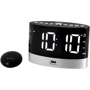 Soundmaster Radiowecker UR580SW – UKW mit Vibrationskissen - Radios mit kabellosem Vibrationskissen und USB-Anschluss zum Laden mobiler Geräte. Ideal für einen sanften Start in den Tag.