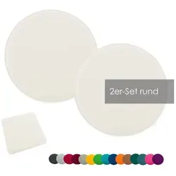 heimtexland Sitzkissen Filz Sitzauflage Stuhlkissen Bankkissen abwaschbar, Filzkissen eckig & rund I Indoor Outdoor I bequem & robust weiß Rund | 35 cm x 35 cm