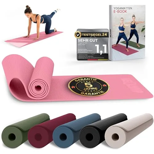 NEOLYMP Yogamatte rutschfest – Gelenkschonende Fitnessmatte für Zuhause - Sportmatte rutschfest, ideal für Yoga und Pilates, bietet Gelenkschutz und Komfort mit 0,5 cm Dicke. Pflegeleicht und in sechs Farben erhältlich – perfekt für dein Home Gym!
