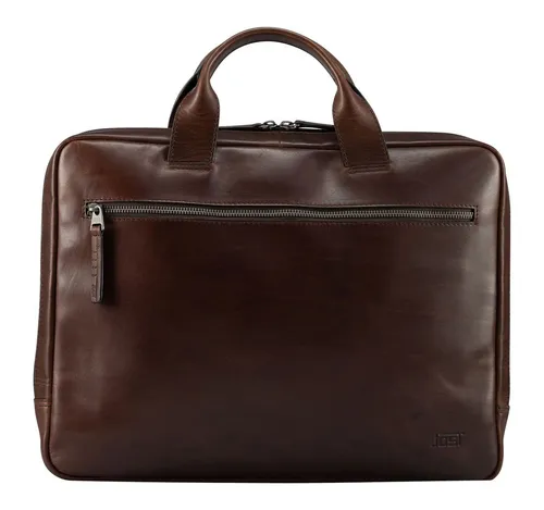 Jost Aktentasche Lund Business S - Hochwertige Aktentasche aus geöltem Pull-up-Leder mit drei gepolsterten Fächern für Laptop, Tablet und Smartphone. Ideal für den modernen Profi im geschäftlichen Alltag.