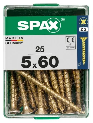 Spax Universalschrauben 5.0 x 60 mm PZ 2 - 25 Stk.  Schraube