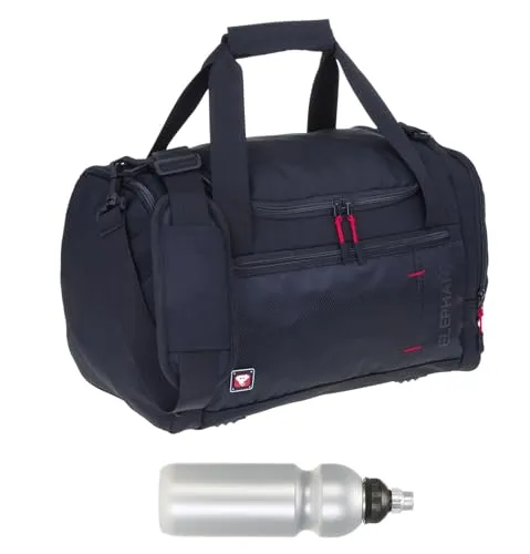 Sporttasche klein Elephant Dark S 3619 mit Trinkflasche - Klassische Sporttaschen mit 20 Litern Volumen, ideal für Sport und Reisen. Inklusive praktischer Trinkflasche und vielseitigem Stauraum durch U-Öffnung und Außentaschen.
