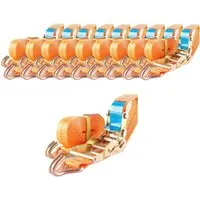 TRUTZHOLM Spanngurt 2-tlg Profi Ratschen Zurrgurt 5m 2t Orange - Spanngurte zur professionellen Ladungssicherung, TÜV-geprüft, mit stabiler Metallratsche für einfaches Festzurren. Ideal für sicheren Transport von Gütern.