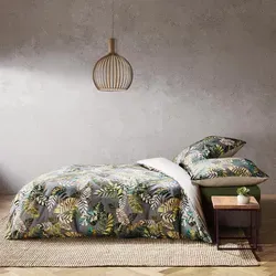 Fleuresse Interlook Jersey Bettwäsche 135x200 Wende Blätter - Bettwäschegarnitur mit elegantem Laubdesign, aus 100% Baumwolle, wendbar und ideal für alle Jahreszeiten, pflegeleicht bei 60°C, Öko-Tex Standard 100.