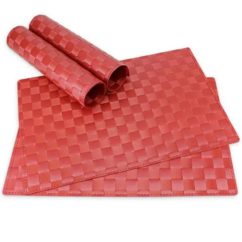 Moderne Tischsets in Rot im 4er Set in rot von matches21 HOME & HOBBY