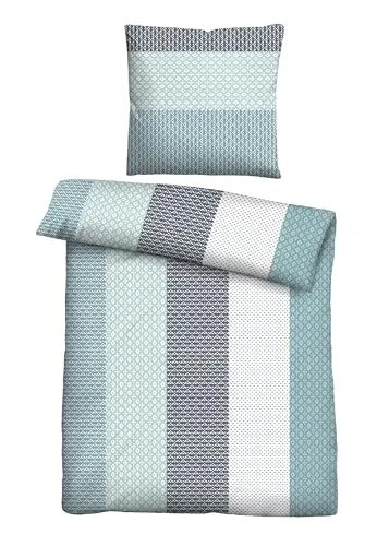 Traumhaft schlafen - Castell Nicki Bettwäsche 0380339 - Bettwäsche aus 100% Polyester in taubenblau, mit verdecktem Reißverschluss und pflegeleicht bei 40 Grad. Ideal für einen erholsamen Schlaf und einfache Handhabung.
