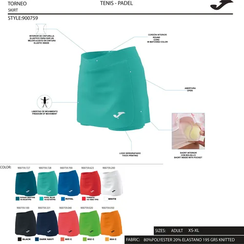 Joma Skirt Open Ii, Royalblau, Xxl