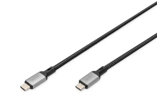 Digitus USB-C Kabel USB4 3.00m Schwarz - Kabel für USB-C mit 20 Gbit/s Übertragungsgeschwindigkeit, 8K Video- und 100W Schnellladefunktion, ideal für schnelle Datenübertragungen und vielseitige Kompatibilität.