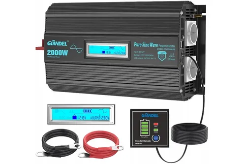 GIANDEL PS-2000PBR Sinus-Wechselrichter 2000W 12-24V 230V von Giandel