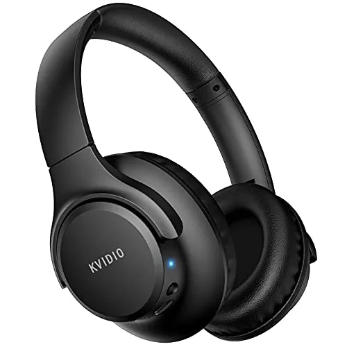 KVIDIO Bluetooth Kopfhörer mit mikrofon, 55 Std Spielzeit Faltbare kopfhörer kabellos Bluetooth,Intensiver Bass,Wireless Headset 5.2 Over-Ear, Langer Akkulaufzeit