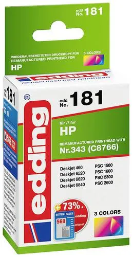 Edding Druckerpatrone ersetzt HP 343, C8766EE Kompatibel Color EDD-181 18-181