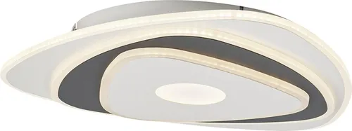 QAZQA Design-Deckenleuchte Taylor - Dimmbar in Weiß und Dunkelgrau - Elegante Deckenleuchte mit dimmbaren LEDs, ideal für Esszimmer, Büro und Wohnzimmer. Die harmonische Farbkombination sorgt für eine stilvolle Atmosphäre und Anpassungsfähigkeit in jedem Raum.
