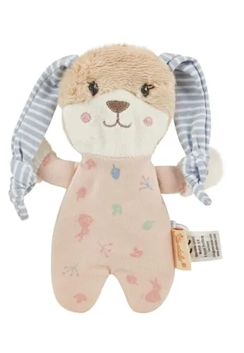 Sterntaler Knistertier Hase Hanni - Kuscheltier aus weichem Flausch & Jersey - Baby Spielzeug zum Greifen, Entdecken & Spielen - ab Geburt, quarzrosa