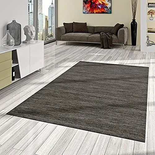 Theko Natur Teppich Indo Gabbeh Ella Anthrazit in 8 Größen