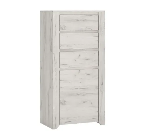Lomadox Highboard AMANTEA-129, Kommode, Craft Eiche weiß, 56cm breit