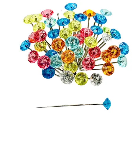 bunte Diamantkopf Stecknadeln Stahl Dekonadeln 50 Stück
