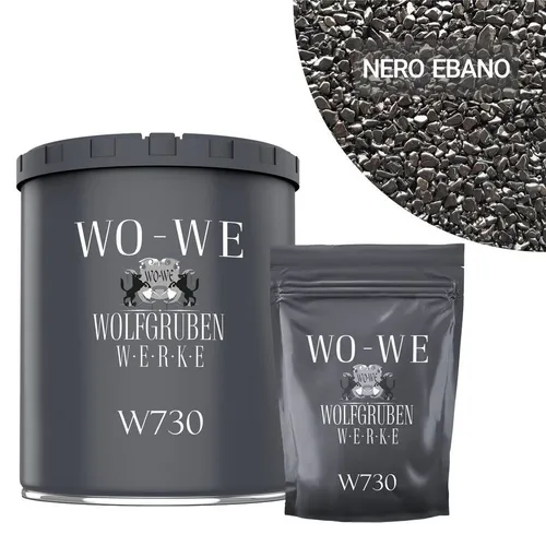 25Kg Steinteppich Set Marmorkies Nero Ebano Schwarz 1-4mm von WO-WE