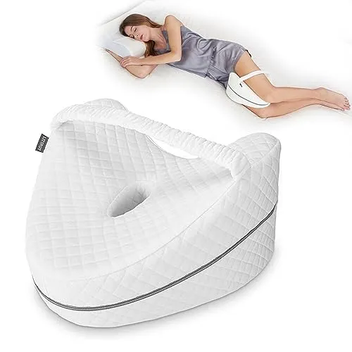 LITSPOT Kniekissen – Ergonomisches Memory Foam Kissen für Seitenschläfer - Beinkissen für optimale Unterstützung von Beinen, Hüften und Rücken. Ideal für schwangere Frauen und Seitenschläfer, mit abnehmbarem, waschbarem Bezug für einfachen Komfort.