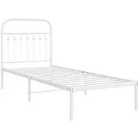 Bettgestell Metall Weiß 80x200 cm mit Kopfteil - Stabiles Bettgestell aus robustem Stahl mit elegantem Kopfteil, ideal für optimalen Schlafkomfort und zusätzlichen Stauraum unter dem Bett.