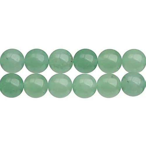 SKYBEADS Natürliche Echte Grüner Aventurin Halbedelstein Perlen Runde 8mm zum Auffädeln 38cm Strang Approx 46 Stück