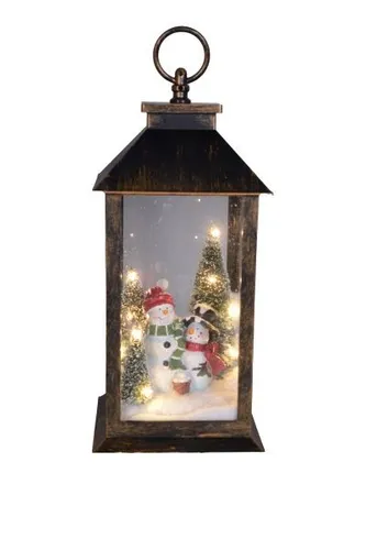 TrendLine LED Laterne Schneemann – 34 x 14 cm mit Timer