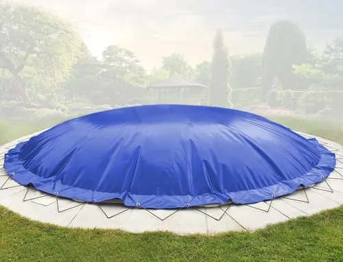 AirDeluxe Runde Aufblasbare Poolplane 700cm - Robuste Winter Poolabdeckung aus gewebtem PVC, schimmelresistent und UV-stabilisiert. Made in Germany, mit Sicherheitsventil und detaillierter Aufbauanleitung für einfache Handhabung.