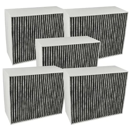 vhbw 5x Aktivkohlefilter kompatibel mit Siemens LZ56600/01, LZ56600(00), LZ57000(00), LZ56700/01 Dunstabzugshaube - 22,7 x 18,9 x 10 cm