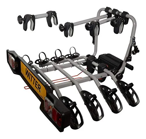 Witter ZX304EU Fahrradträger für die Anhängerkupplung | Kupplungsträger für 4 Fahrräder | 60 kg Zuladung | 13-poliger Stecker