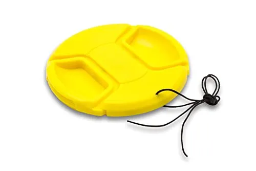 vhbw Universal Objektivdeckel 82 mm für Kamera, DSLR - Kunststoff, Gelb, mit Innengriff