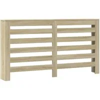 vidaXL Heizkörperverkleidung Sonoma-Eiche 149x20x82 cm - Heizkörperverkleidung aus langlebigem Holzwerkstoff mit modernem Latten-Design, ideal für stilvolle Wohnräume und praktische Ablagefläche.