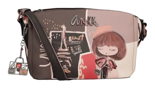 Anekke Mademoiselle Umhängetasche 22 cm - Elegante Umhängetasche für Damen mit verstellbarem Schulterriemen und charmanten Details, ideal für den Alltag. Sicherer Reißverschluss und vielseitige Fächer bieten Platz für Ihre Wertsachen.