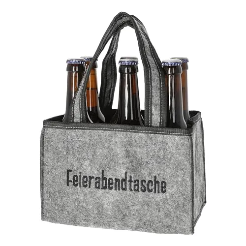 Cepewa witzige Tasche,Flaschenträger,Flaschenhalter,Flaschentasche Feierabendtasche für 6 Flaschen aus Polyester