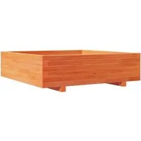 vidaXL Pflanzkübel Wachsbraun 90x90x26,5 cm aus massivem Kiefernholz
